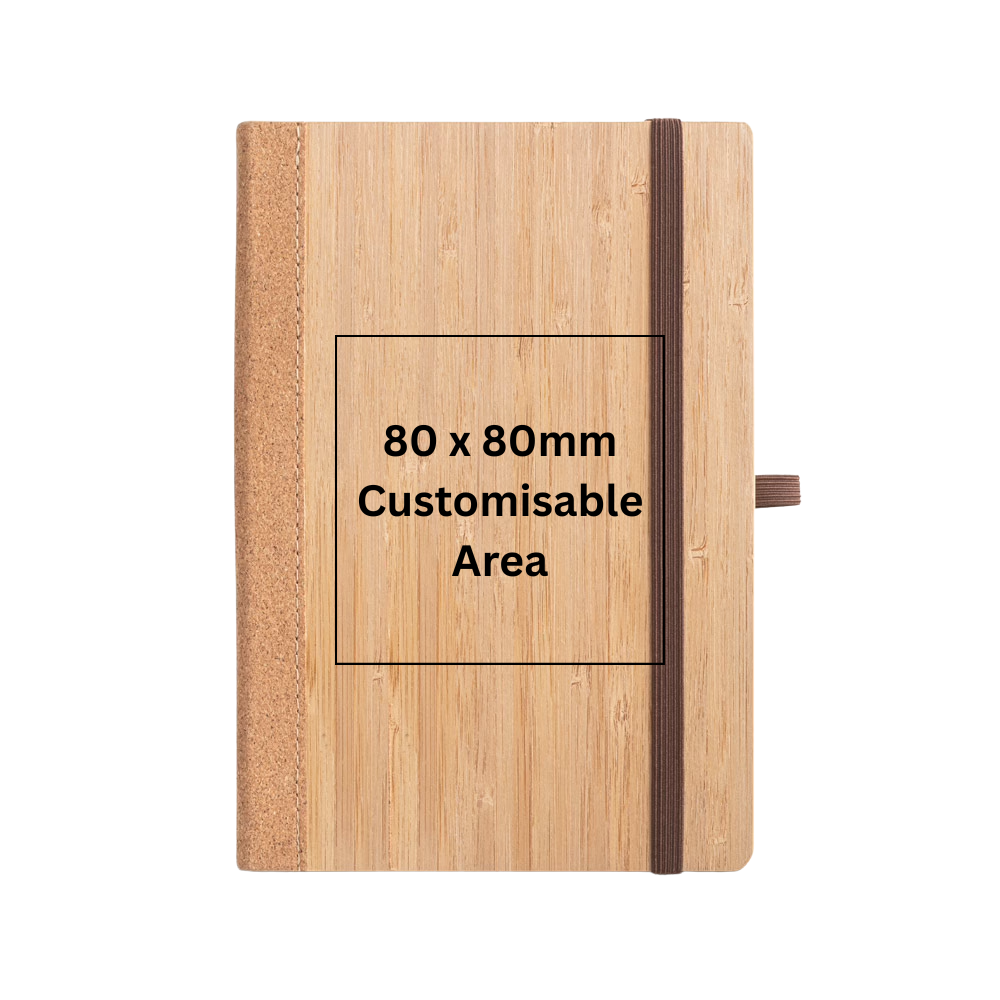 Personalised Bamboo & Cork A5 Notebook – Custom Eco-Friendly Lined Journal