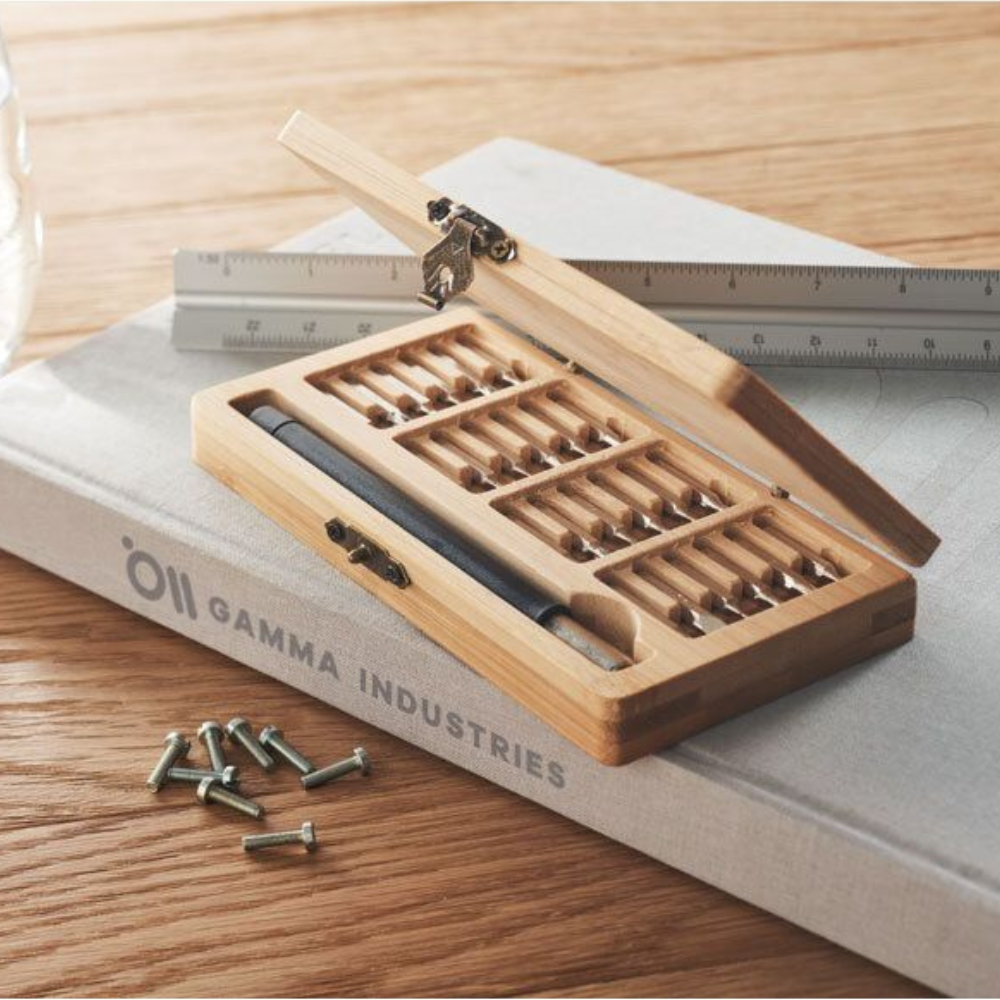 24-Piece Precision Screwdriver Tool Kit in Bamboo Case