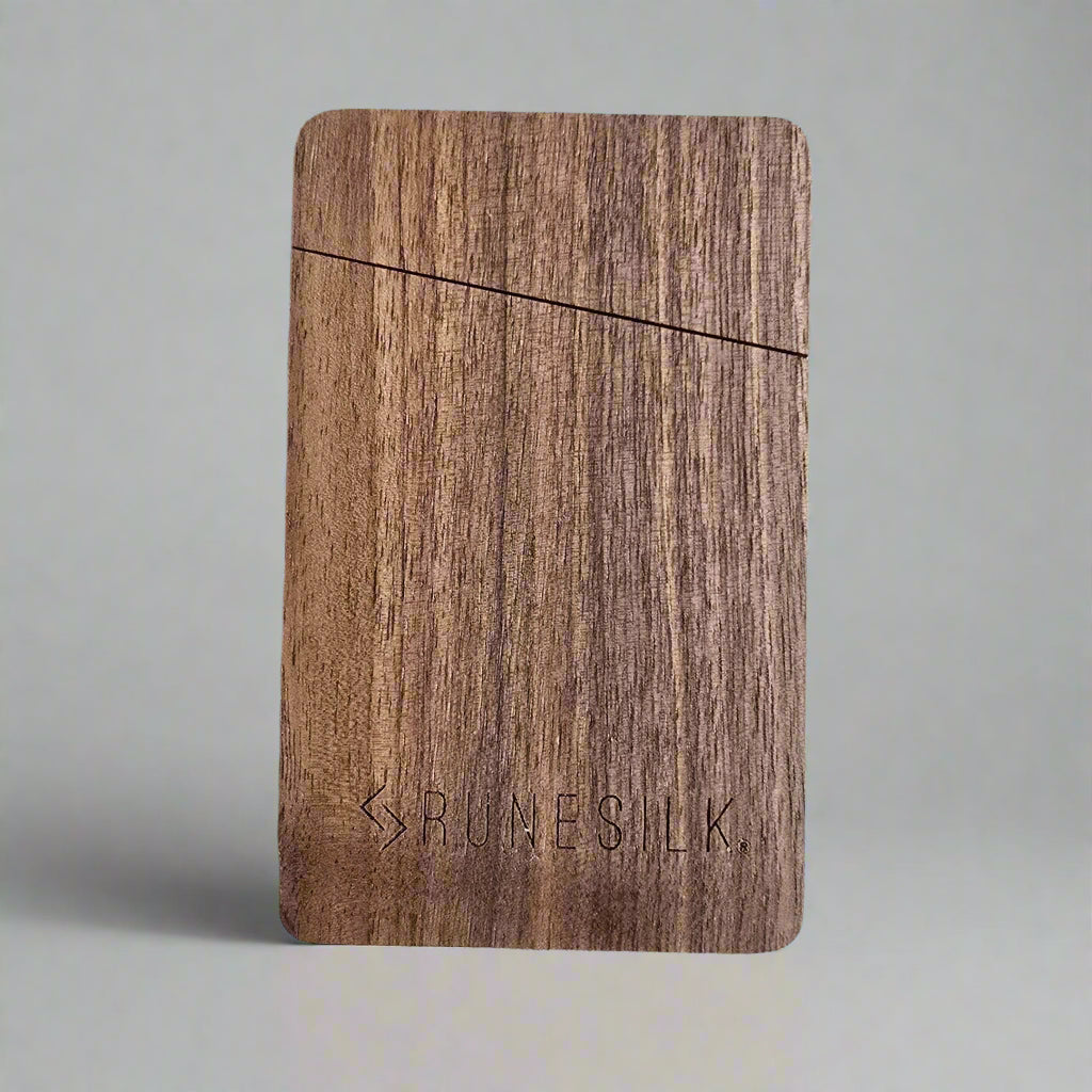 Custom Walnut Wood Fip Top Business Card Holder
