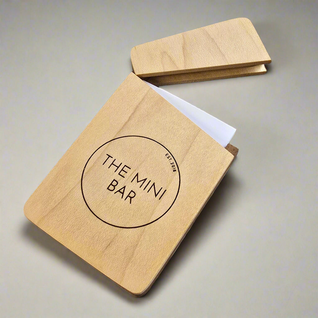 Custome Bamboo Wood Flip Top Business Card Holder