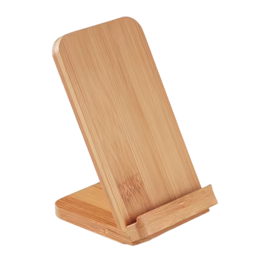 Eco-Friendly Bamboo Wireless Fast Charging Phone Stand