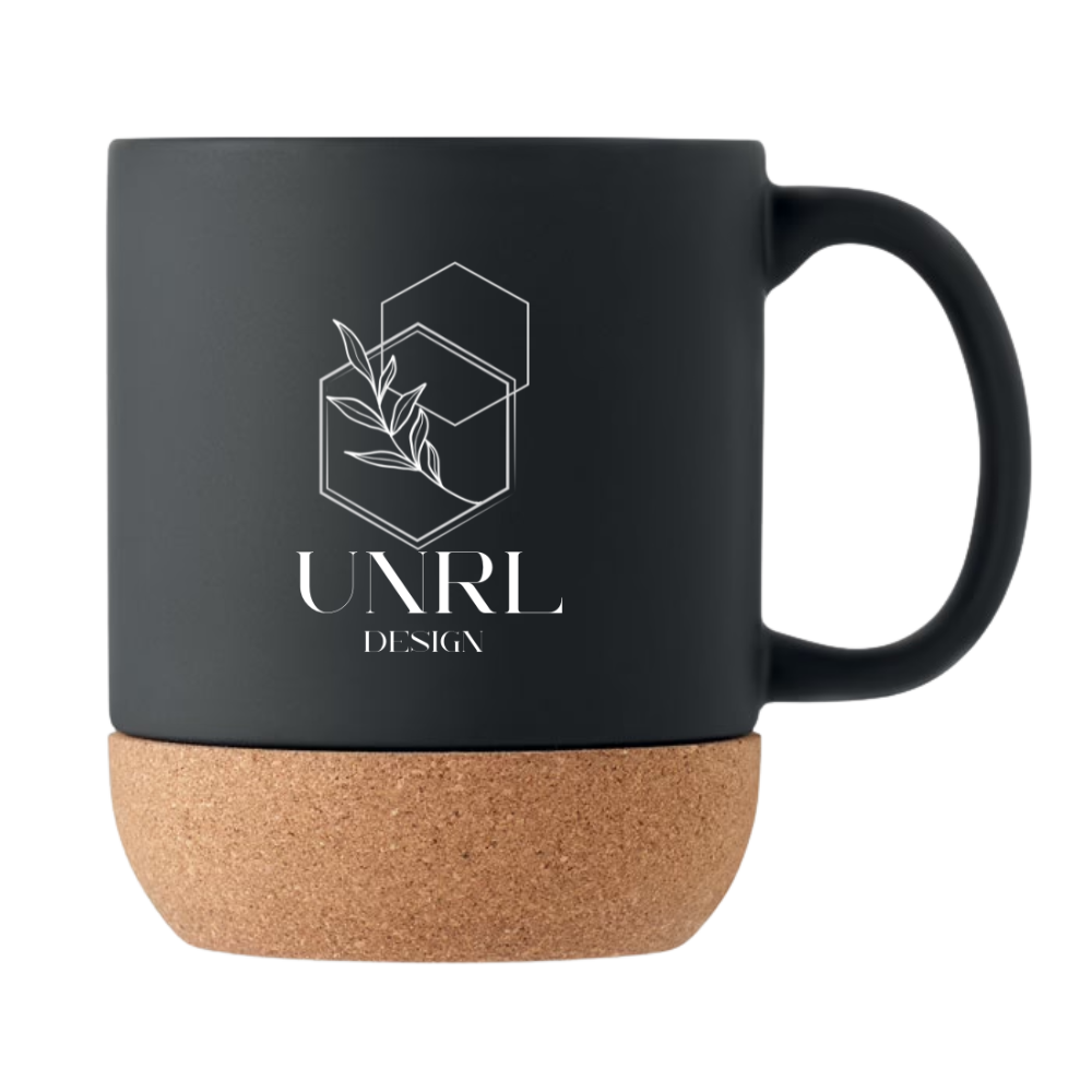 Personalised Matt Ceramic Mug with Cork Base – Custom Eco-Friendly 300ml