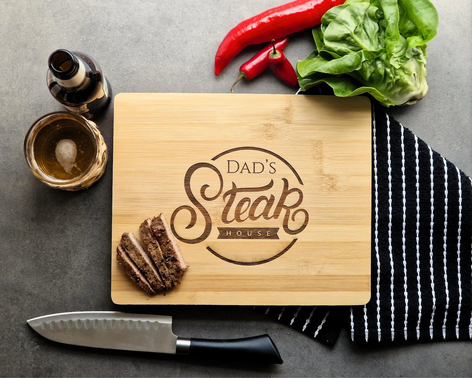 Engraved Bamboo Chopping Board – Gift for Him