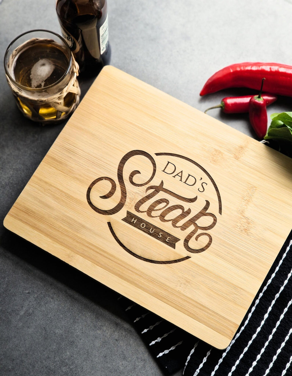 Engraved Bamboo Chopping Board – Gift for Him
