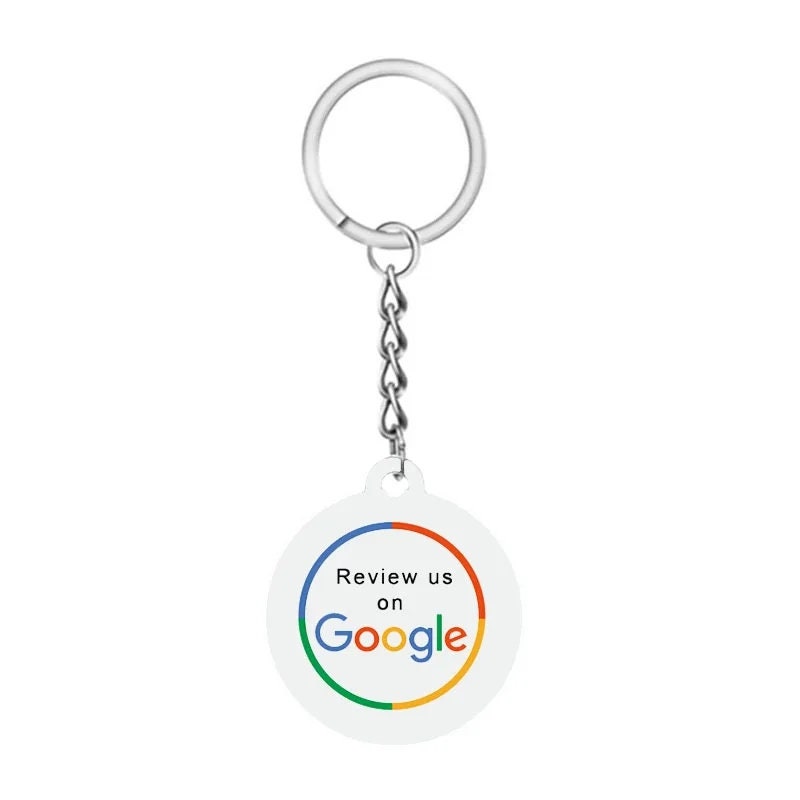 Google Review Keyring in white