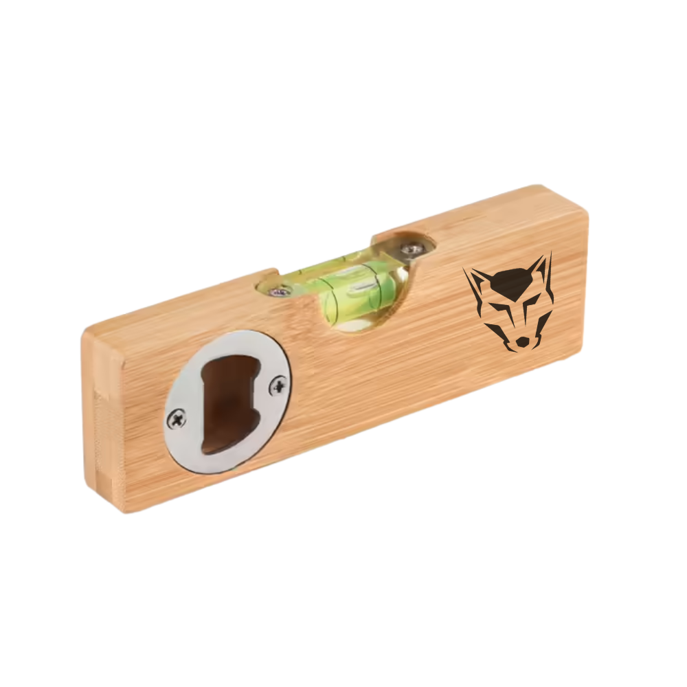 Personalised Multi-Function Spirit Level & Bottle Opener – Custom Engraved Thermo-Ash