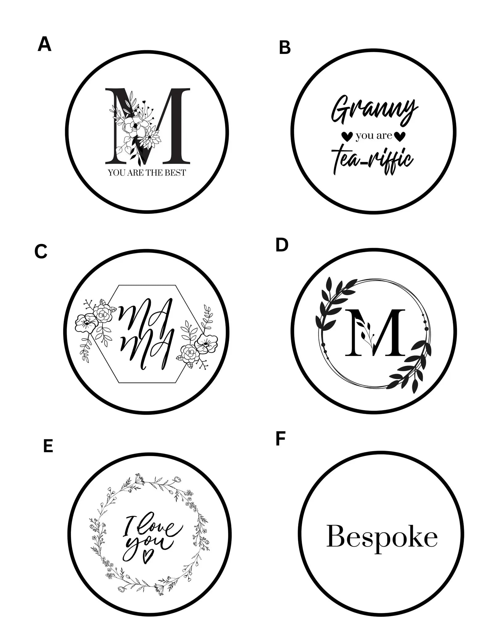 Personalised Engraved Wooden Coaster Set of 4 – Custom Mother’s Gift