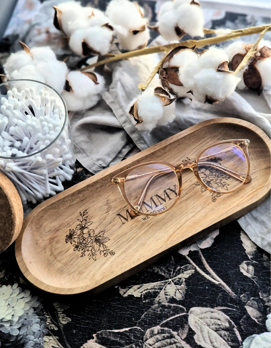 Personalised Natural Wood Trinket Tray – Custom Engraved Mother’s Gift