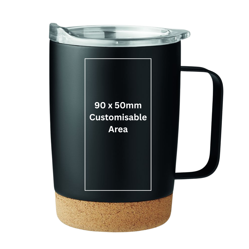 Personalised Stainless Steel Tumbler with Cork Base – 300ml Custom Engraved