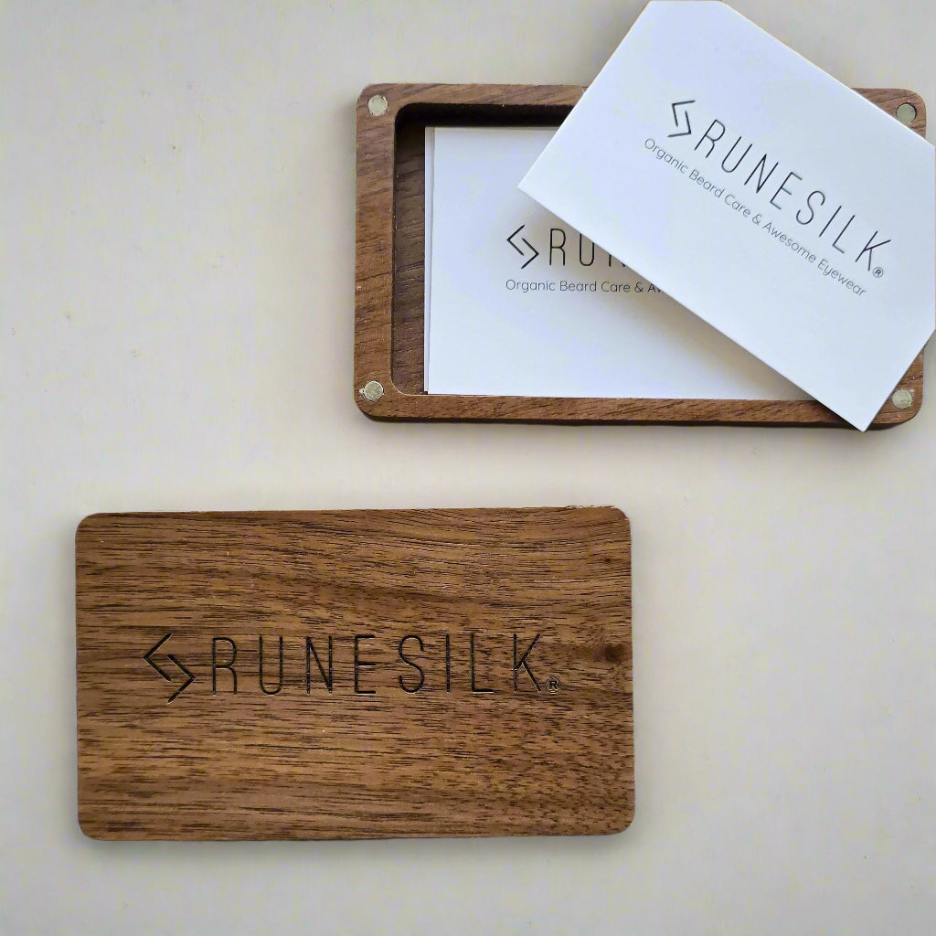 Walnut Wood Magnetic Business Card Holder