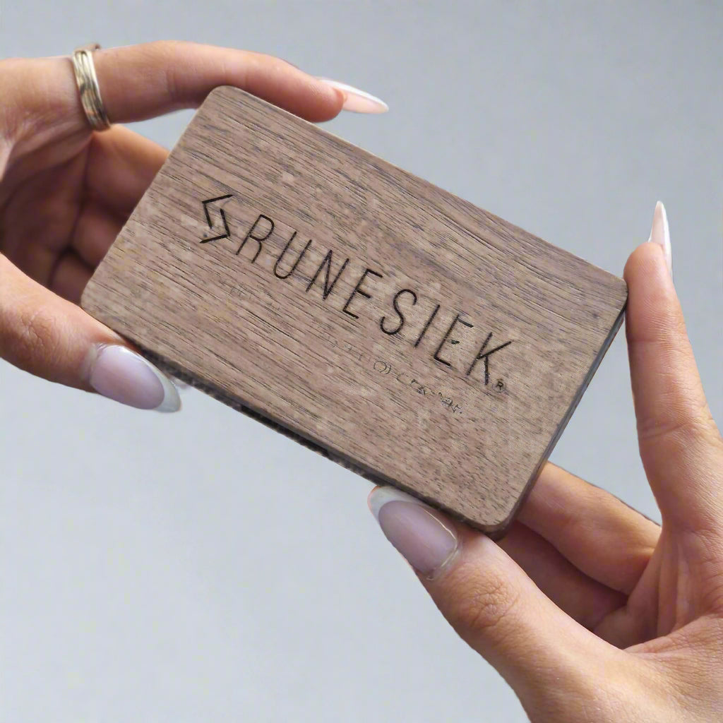 Walnut Wood Magnetic Business Card Holder
