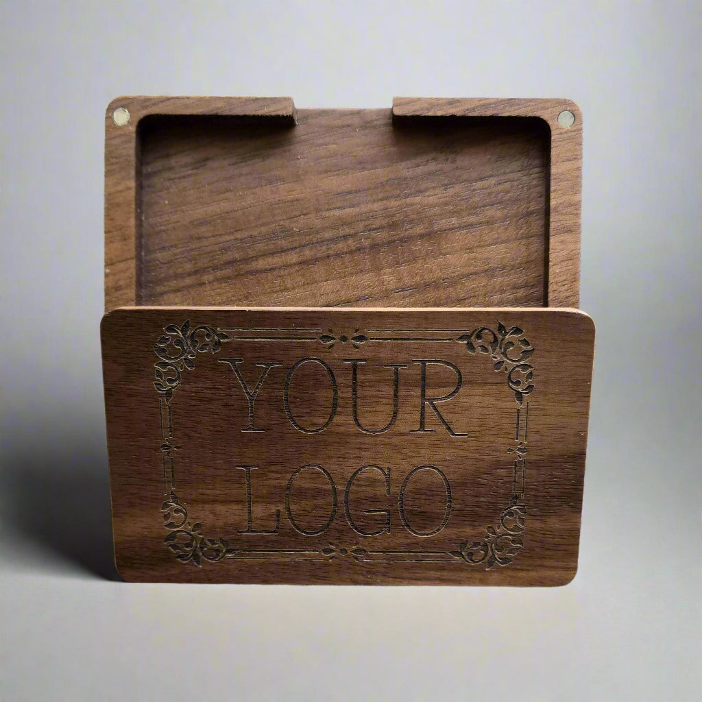 Walnut Wood Magnetic Business Card Holder