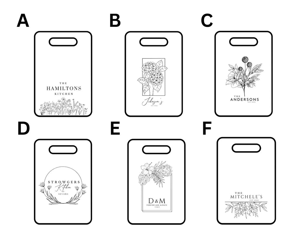 Personalised Bamboo Chopping Board – Cottage Chic Custom Name & Date Gift