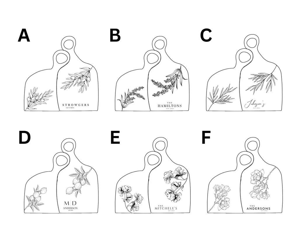 Personalised Two-Piece Acacia Serving & Chopping Board Set – Custom Name & Date Gift