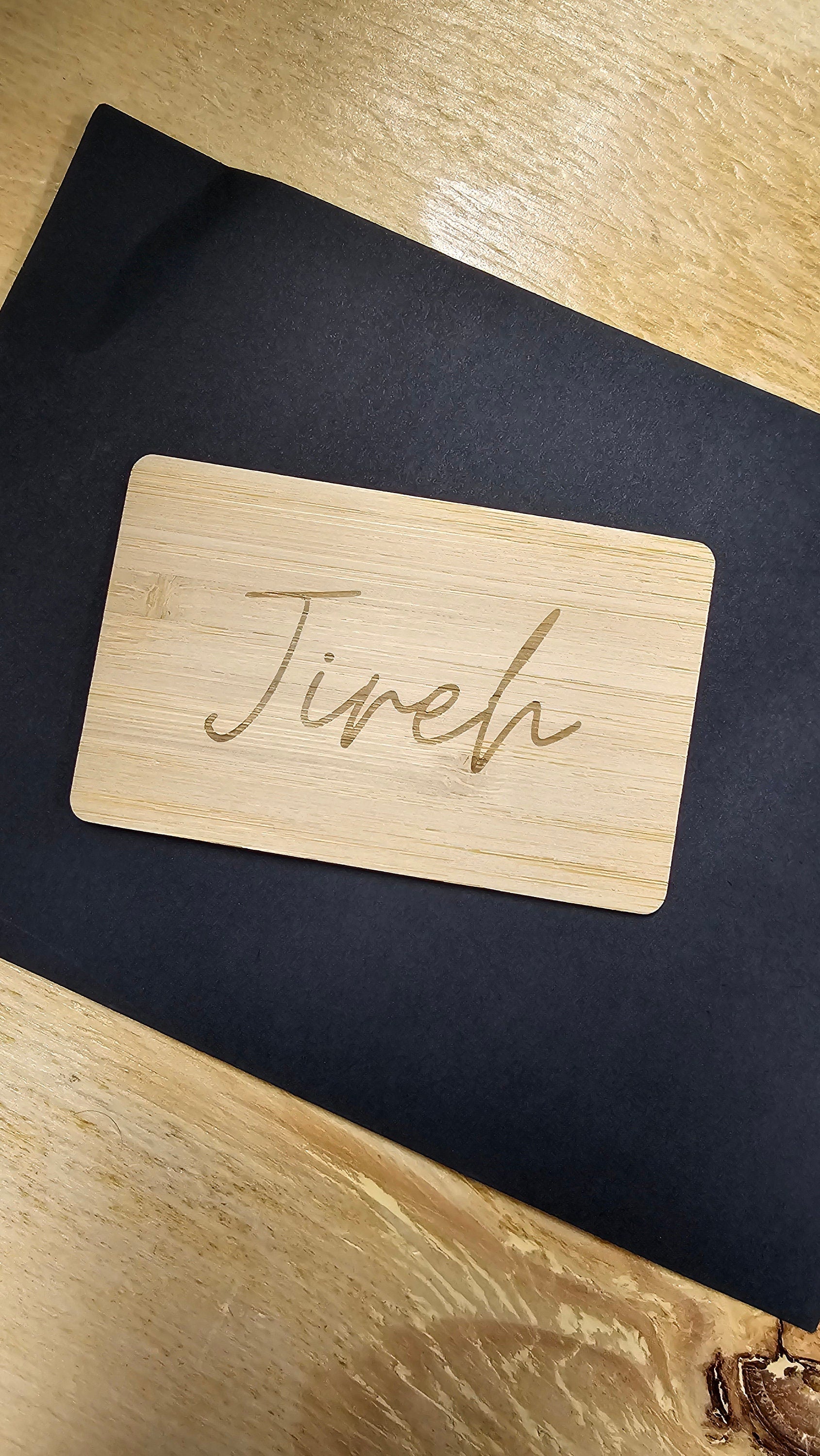 Customised Wooden Smart NFC Business Card for Professional Networking - Bespoke Contactless Digital Business Card. Wooden business card.