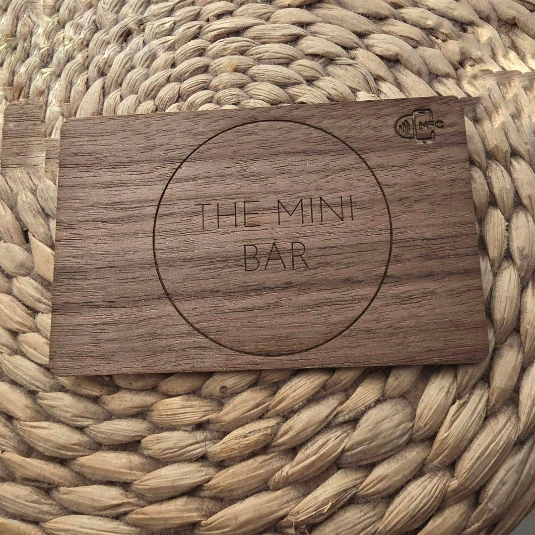 Customised Wooden Smart NFC Business Card for Professional Networking - Bespoke Contactless Digital Business Card. Wooden business card.
