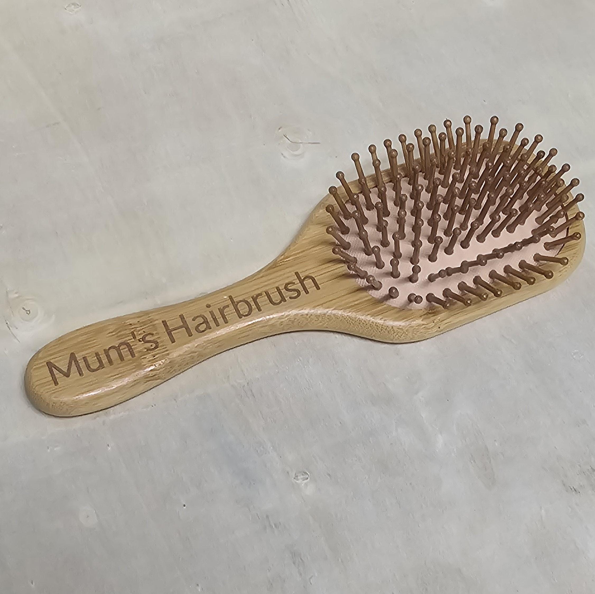 Custom Wooden Bamboo Hairbrush. Personalised wooden brush. Gift for mum. Mothers day gift idea. Bespoke brush